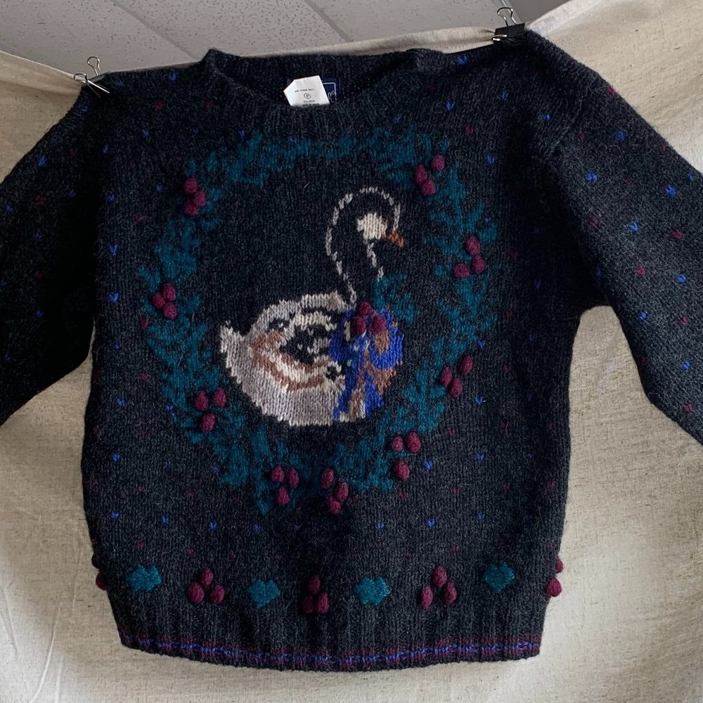 Swimming Swan Pullover Sweater